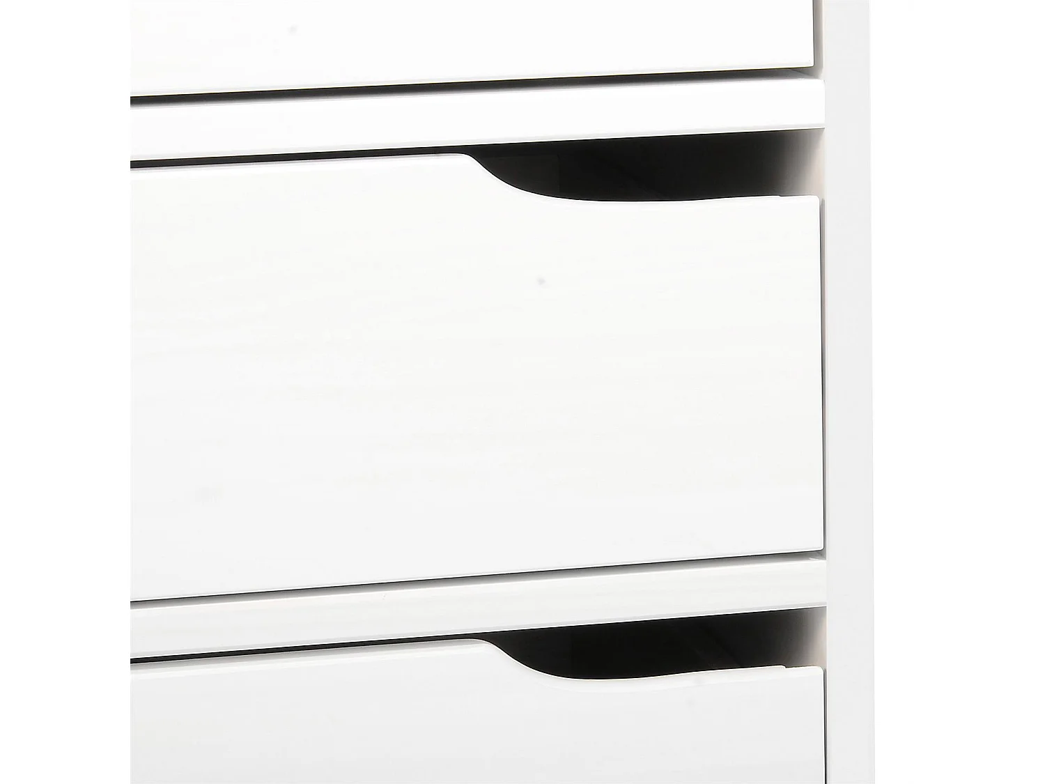 Bureau HUGO avec rangement 5 tiroirs style scandinave en pin massif lasuré blanc