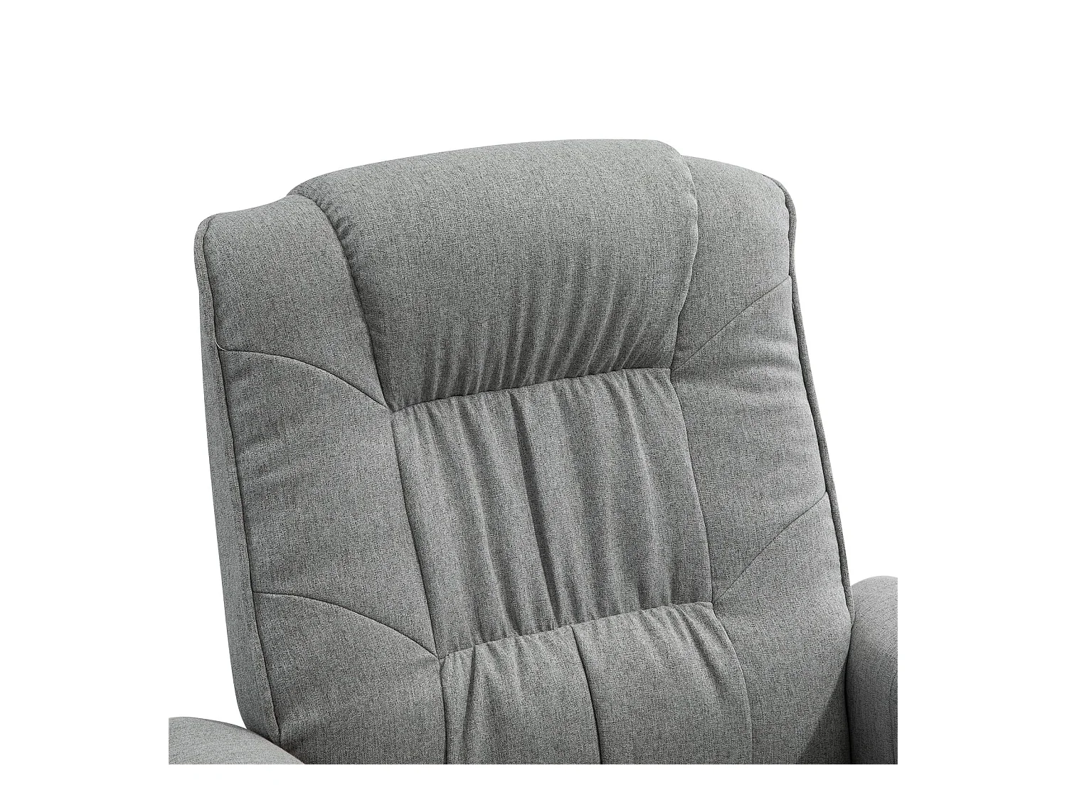 Fauteuil de relaxation CHARLY repose-pieds siège pivotant dossier inclinable assise rembourrée relax, en tissu gris et pieds noirs