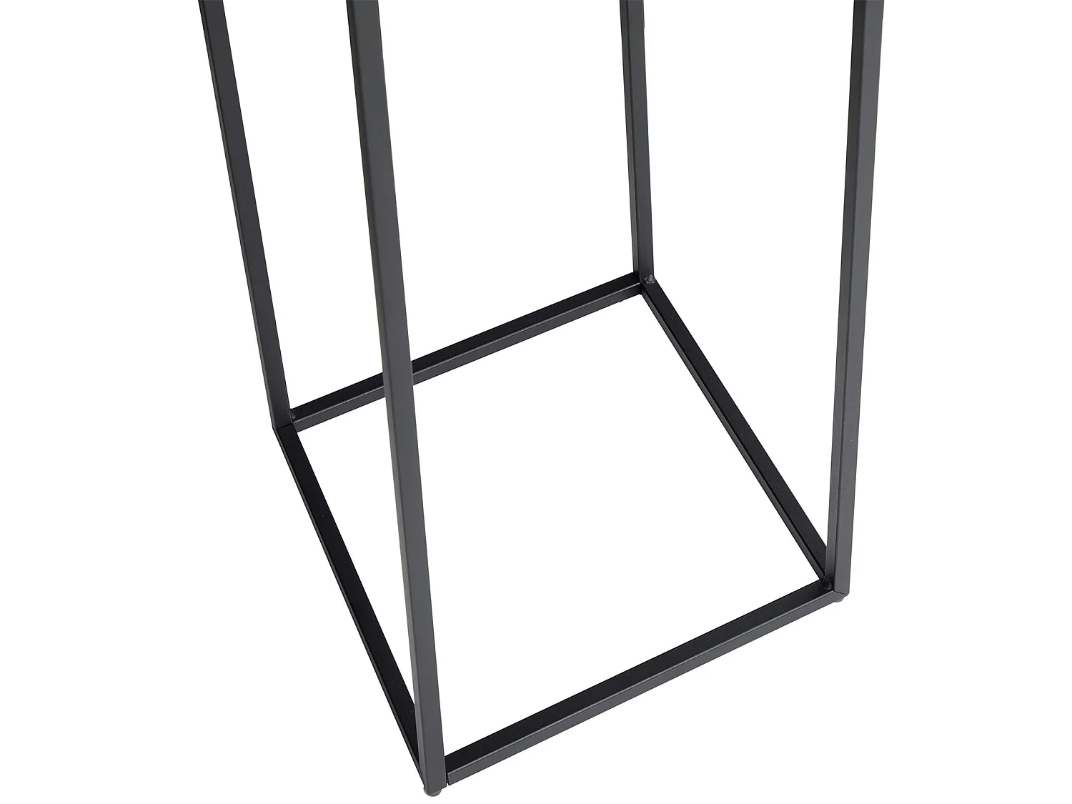 Table d'appoint FLORA sellette bout de canapé style industriel, plateau carré de 30 x 30 cm et structure en métal de coloris noir