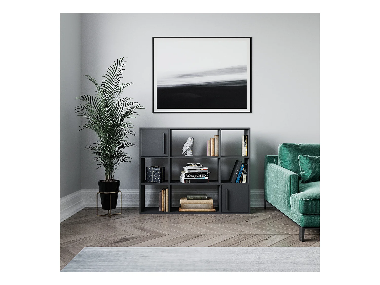 Étagère Pour Livres 100%  Panneaux De Particules Couleur Anthracite 120x25x93,6