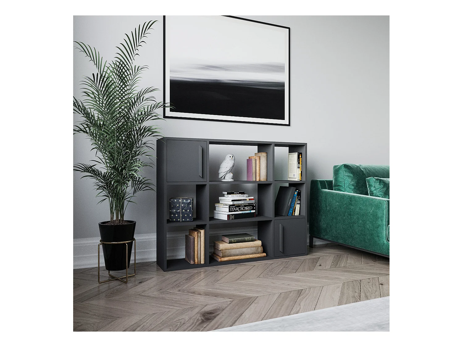 Étagère Pour Livres 100%  Panneaux De Particules Couleur Anthracite 120x25x93,6