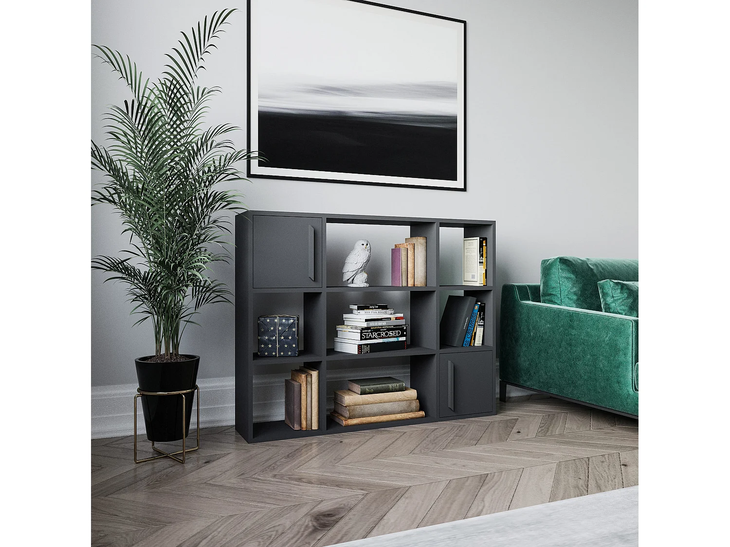 Étagère Pour Livres 100%  Panneaux De Particules Couleur Anthracite 120x25x93,6