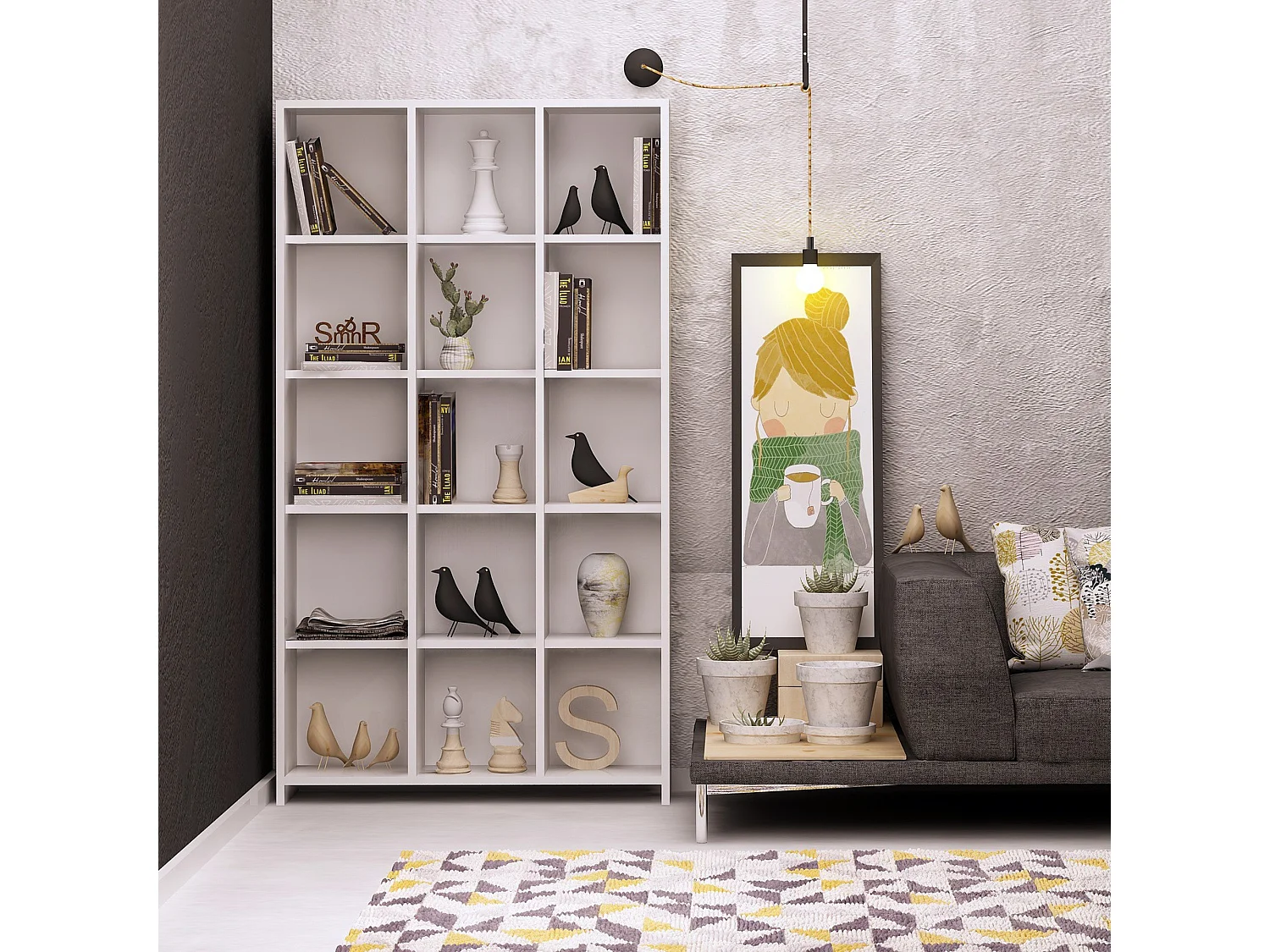 Étagère Pour Livres 100%  Panneaux De Particules Couleur Blanc. 90x160x25