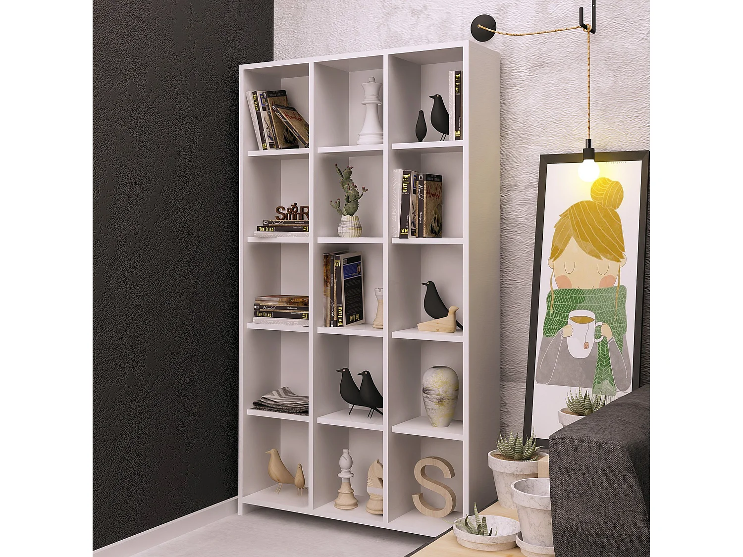 Étagère Pour Livres 100%  Panneaux De Particules Couleur Blanc. 90x160x25