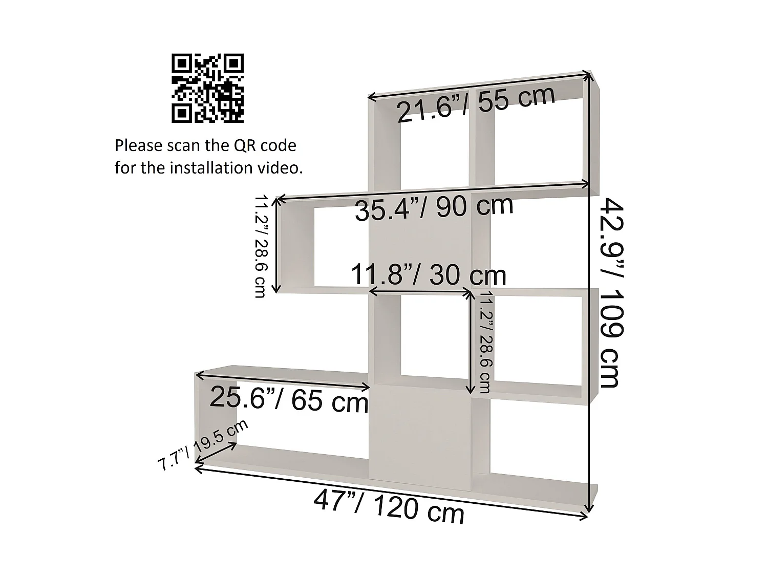 Étagère Pour Livres 100%  Panneaux De Particules Couleur Blanc. 120x19,5x109