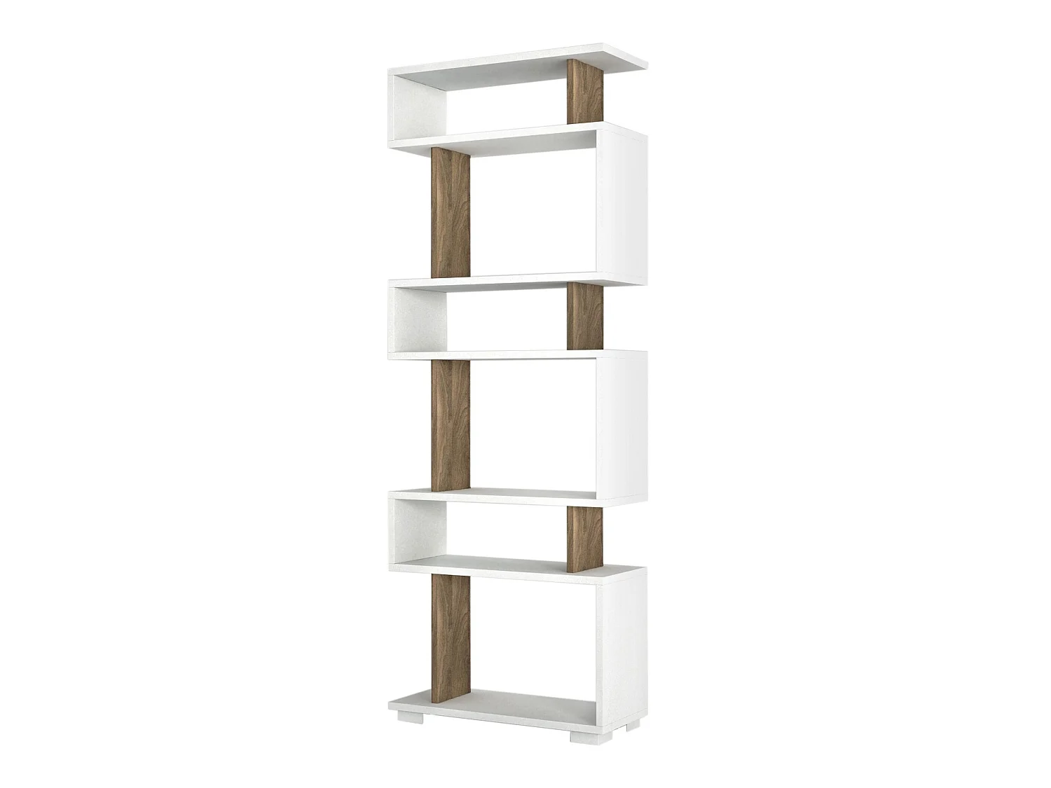 Étagère Pour Livres 100%  Panneaux De Particules Couleur Blanc Noir 60x165x19,5