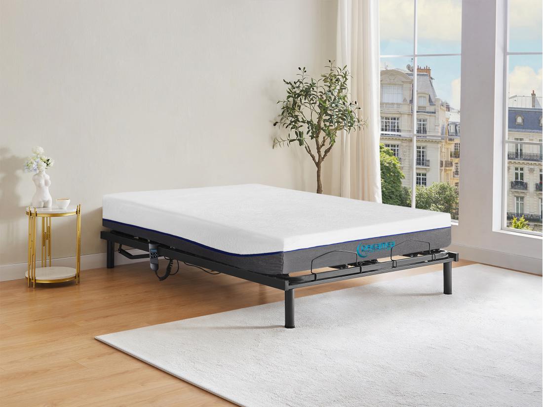 vente unique Lit électrique de relaxation lattes + matelas mémoire de forme - 140 x 200 cm - JIMBARAN II de DREAMEA