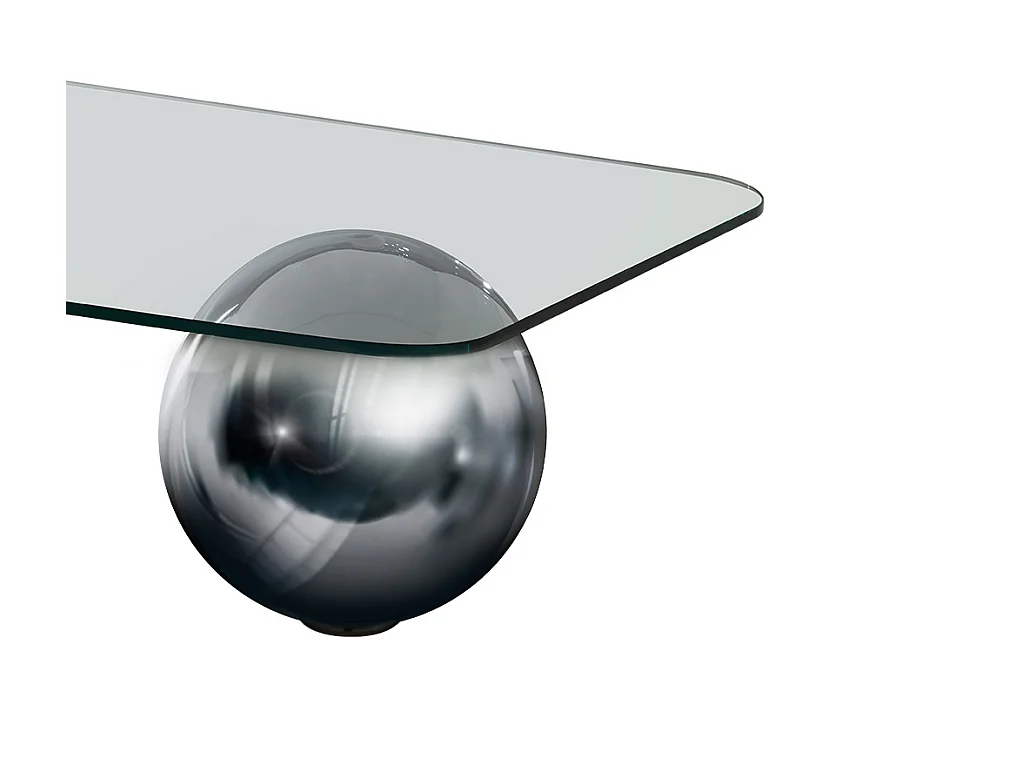 Mesa de centro MUNDO - Cristal templado y acero