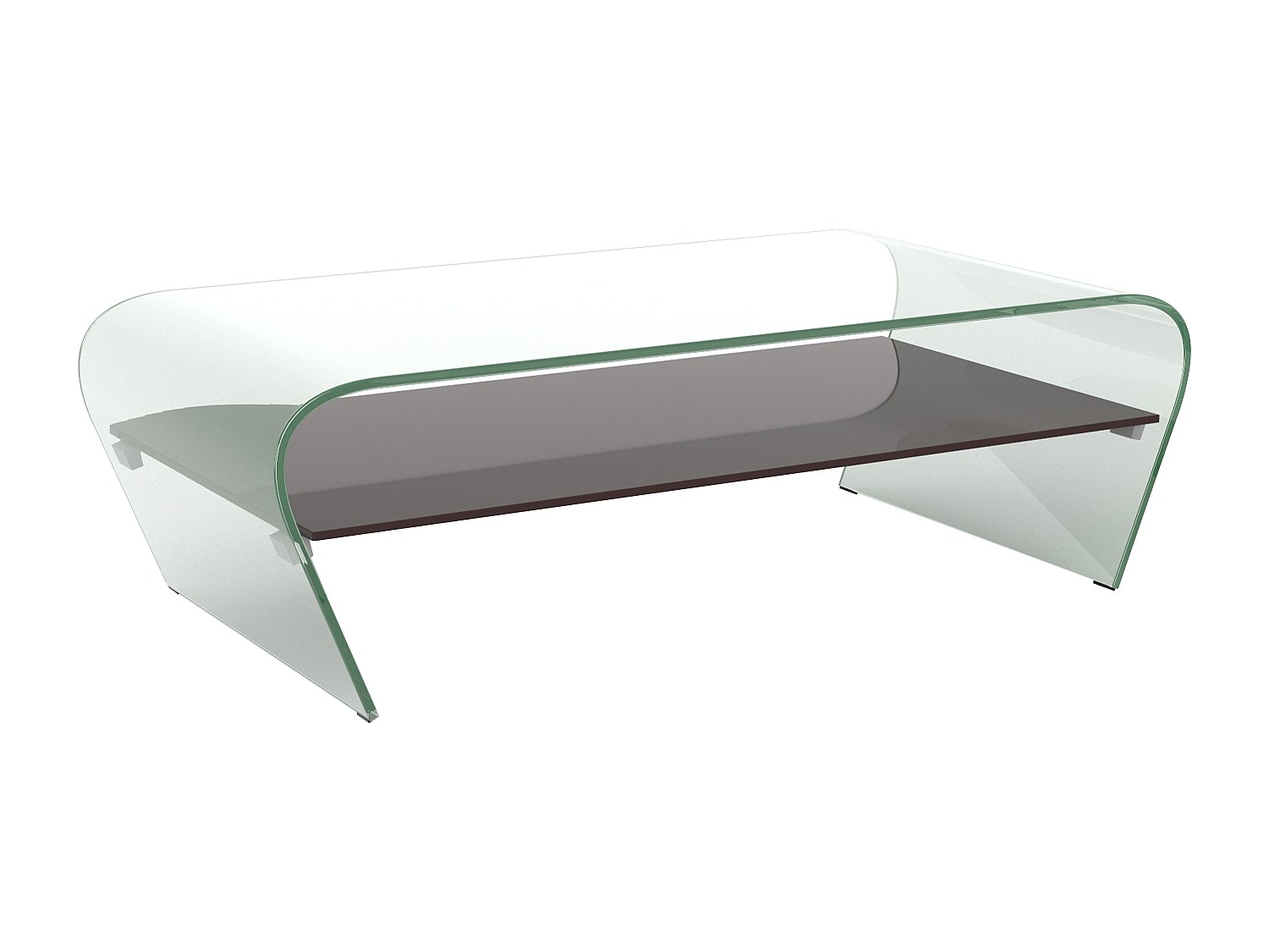 Couchtisch mit Ablage - Glas Design - Transparent & Schwarz - KELLY günstig online kaufen