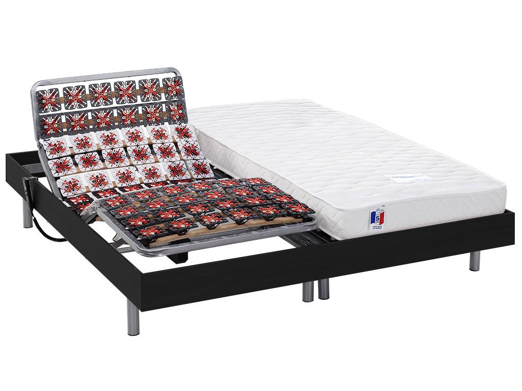 Neerwaarts Kritiek Herkenning Elektrisch bed – bedbodem en matras – 100% latex HOMERE III van DREAMEA - motoren OKIN - zwart - 2x90x200cm Neerwaarts Kritiek Herkenning Elektrisch bed – bedbodem en matras – 100% latex HOMERE III van DREAMEA - motoren OKIN - zwart - 2x90x200cm
