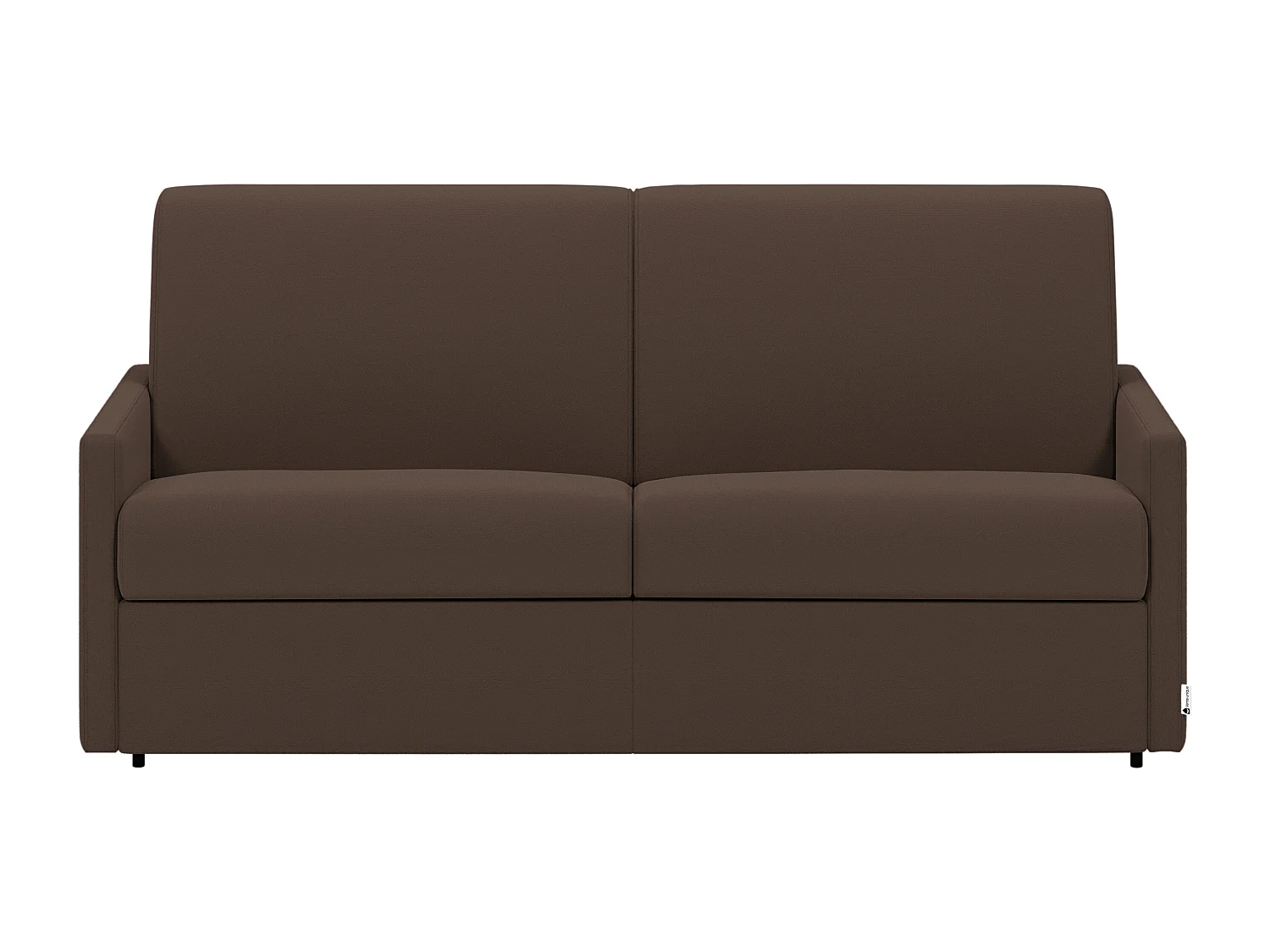 3-personers sovesofa i brun stof - 140 cm sengefunktion - 14 cm madras CALIFE