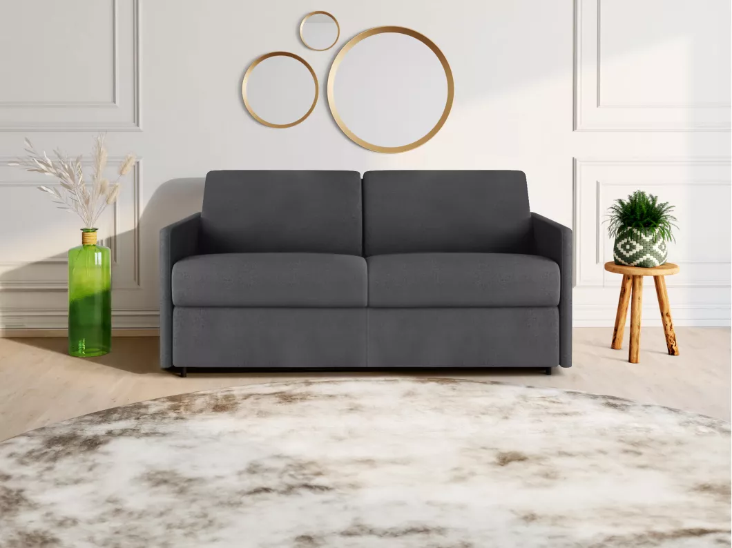 Kauf Unique Schlafsofa 3-Sitzer - Liegefläche: 140 cm - Matratzenhöhe: 14 cm - Stoff - Grau - CALIFE