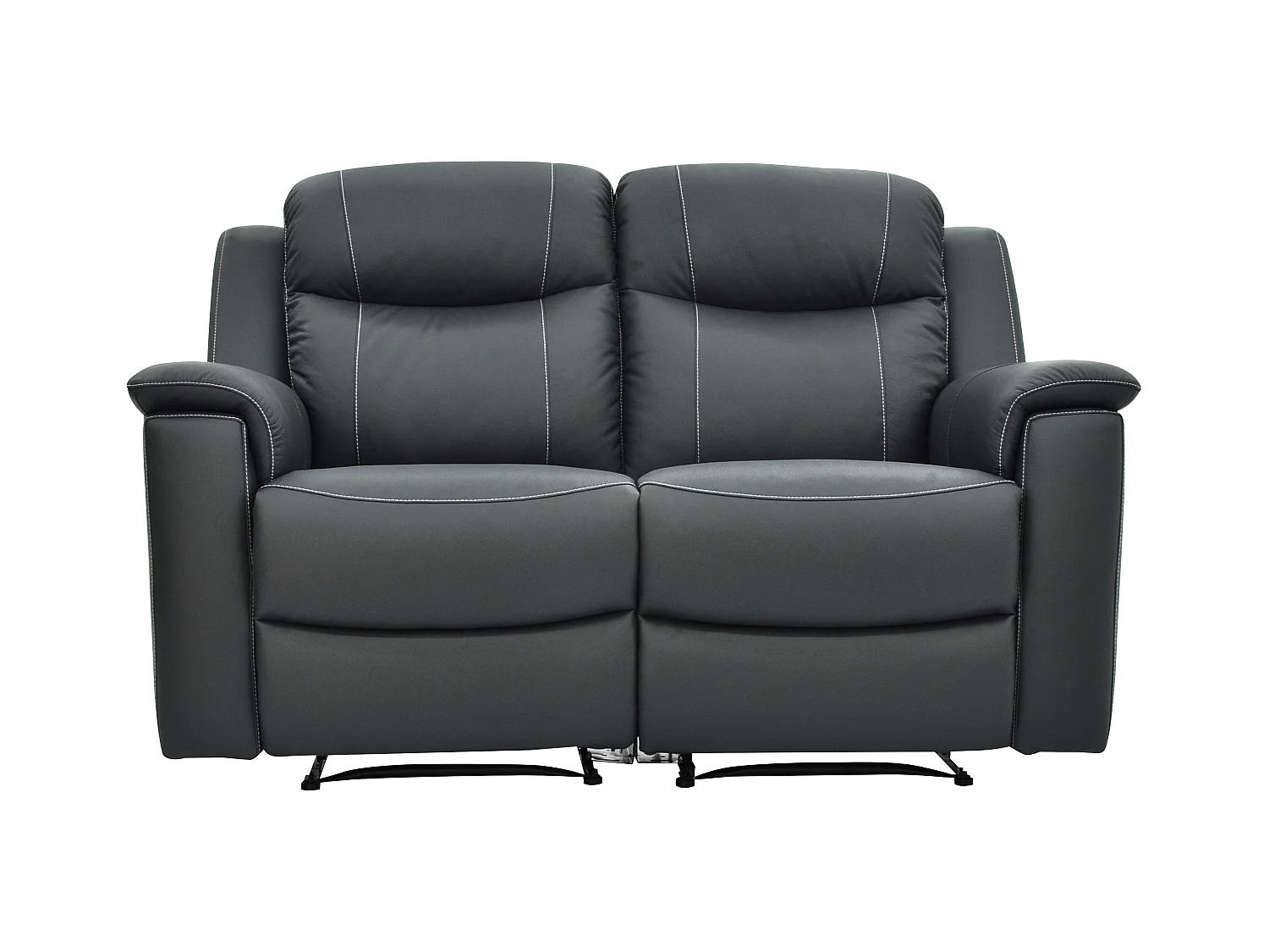 3-personers og 2-personers sofaer med relax-funktion EVASION i læder - grå - med barbord