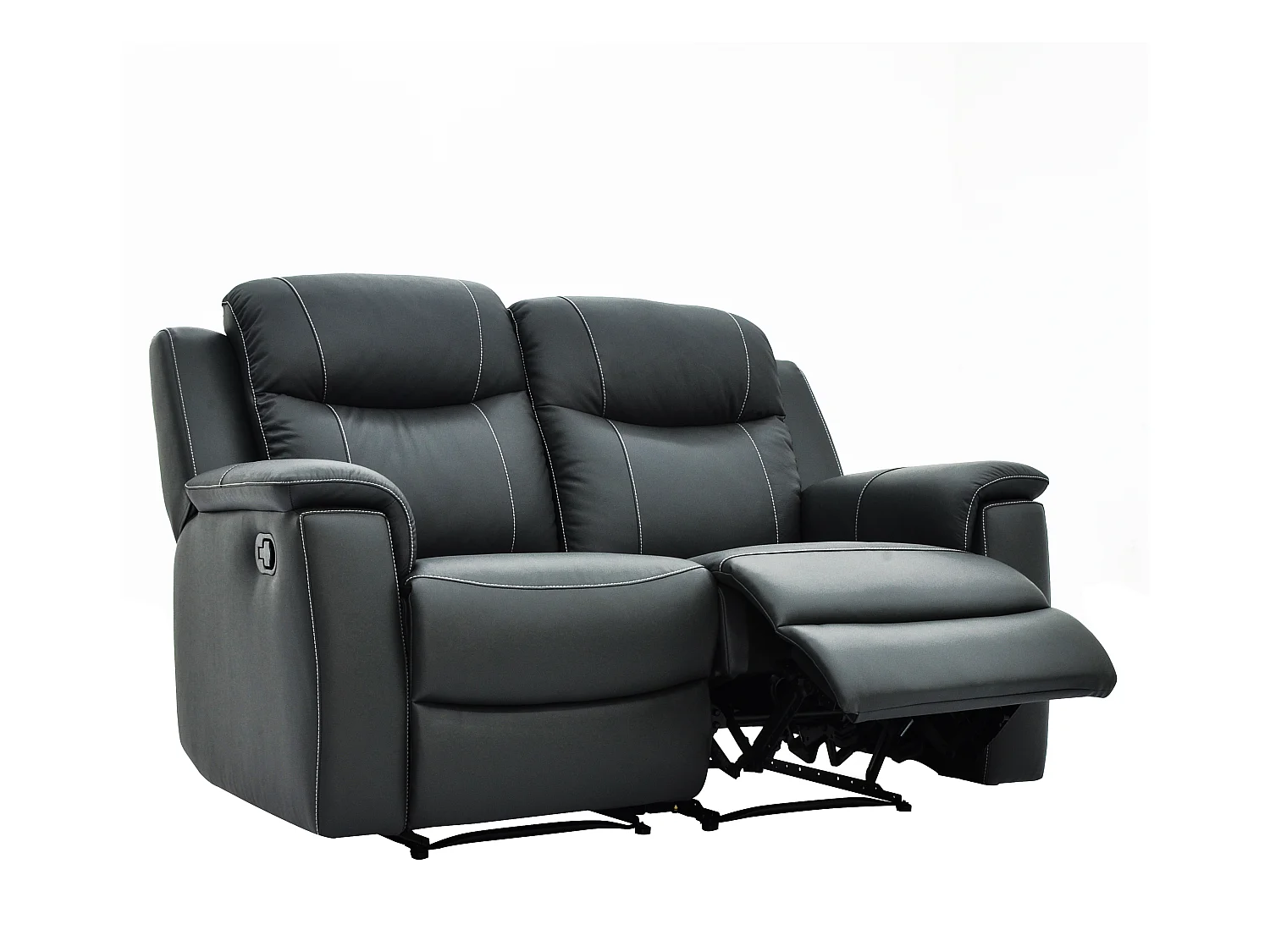 3-personers og 2-personers sofaer med relax-funktion EVASION i læder - grå - med barbord