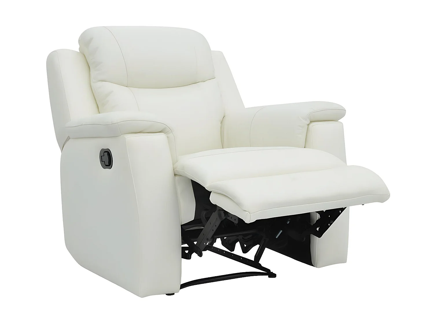 Canapé 3 places et un fauteuil relax EVASION en cuir - Blanc ivoire