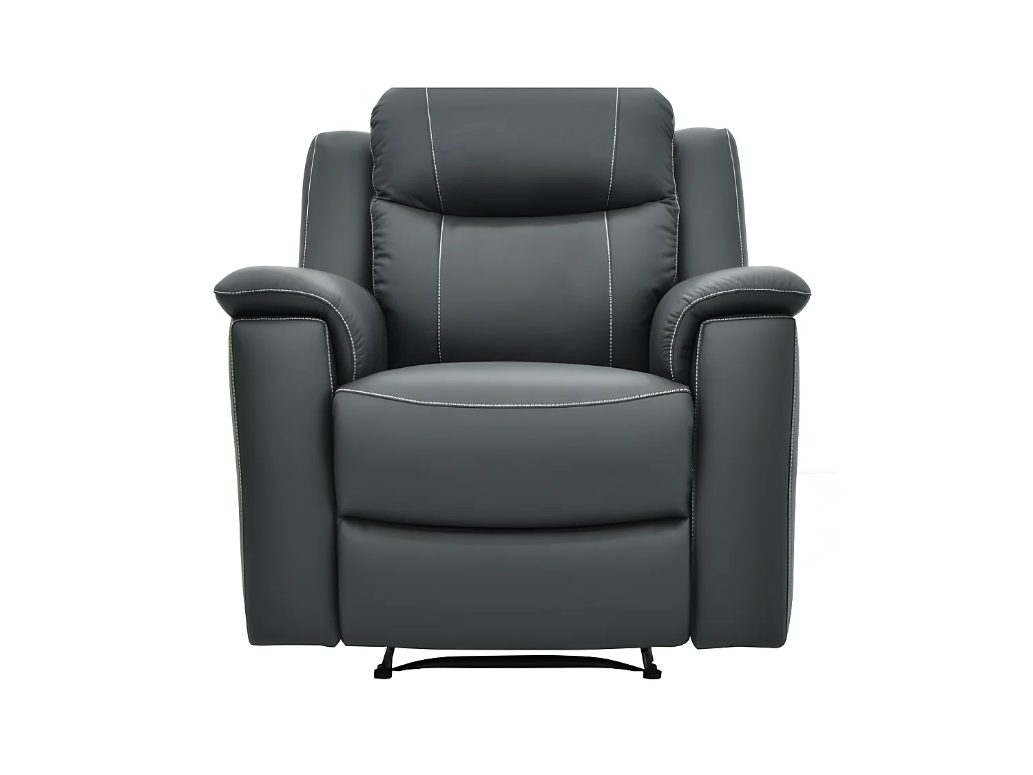 Driezits relaxbank en relaxfauteuil EVASION van leer - grijs