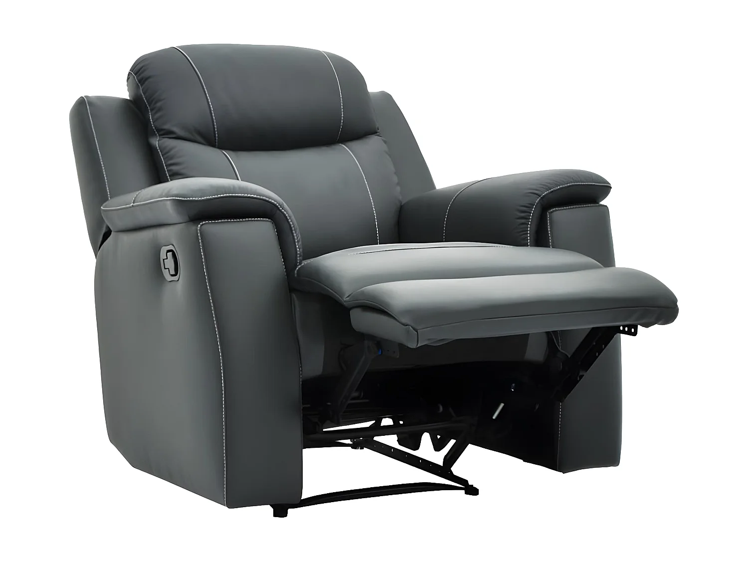 Canapé 3 places et un fauteuil relax  EVASION en cuir - Gris