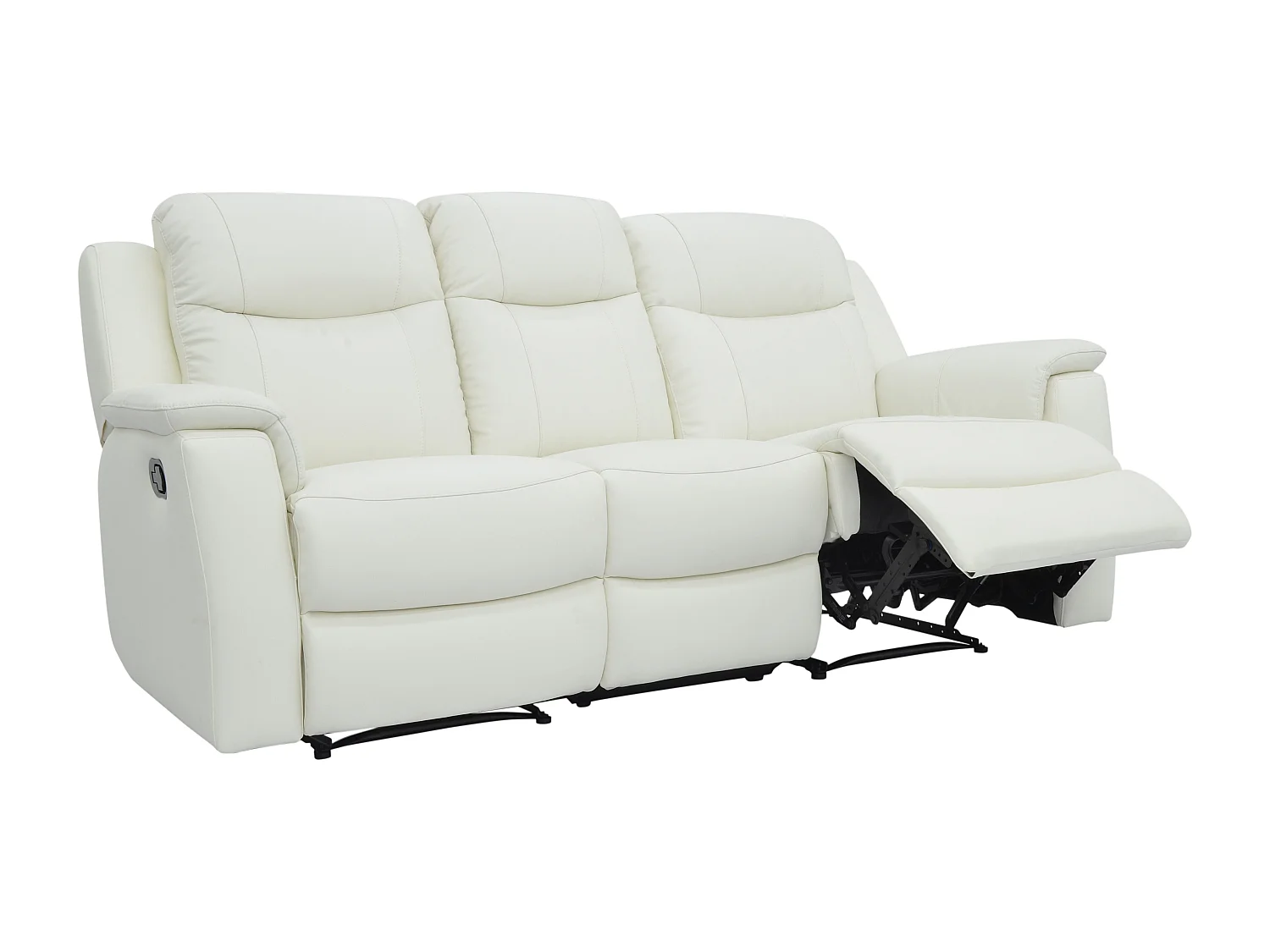 Canapés 3 places 2 places et un fauteuil relax EVASION en cuir - Blanc ivoire