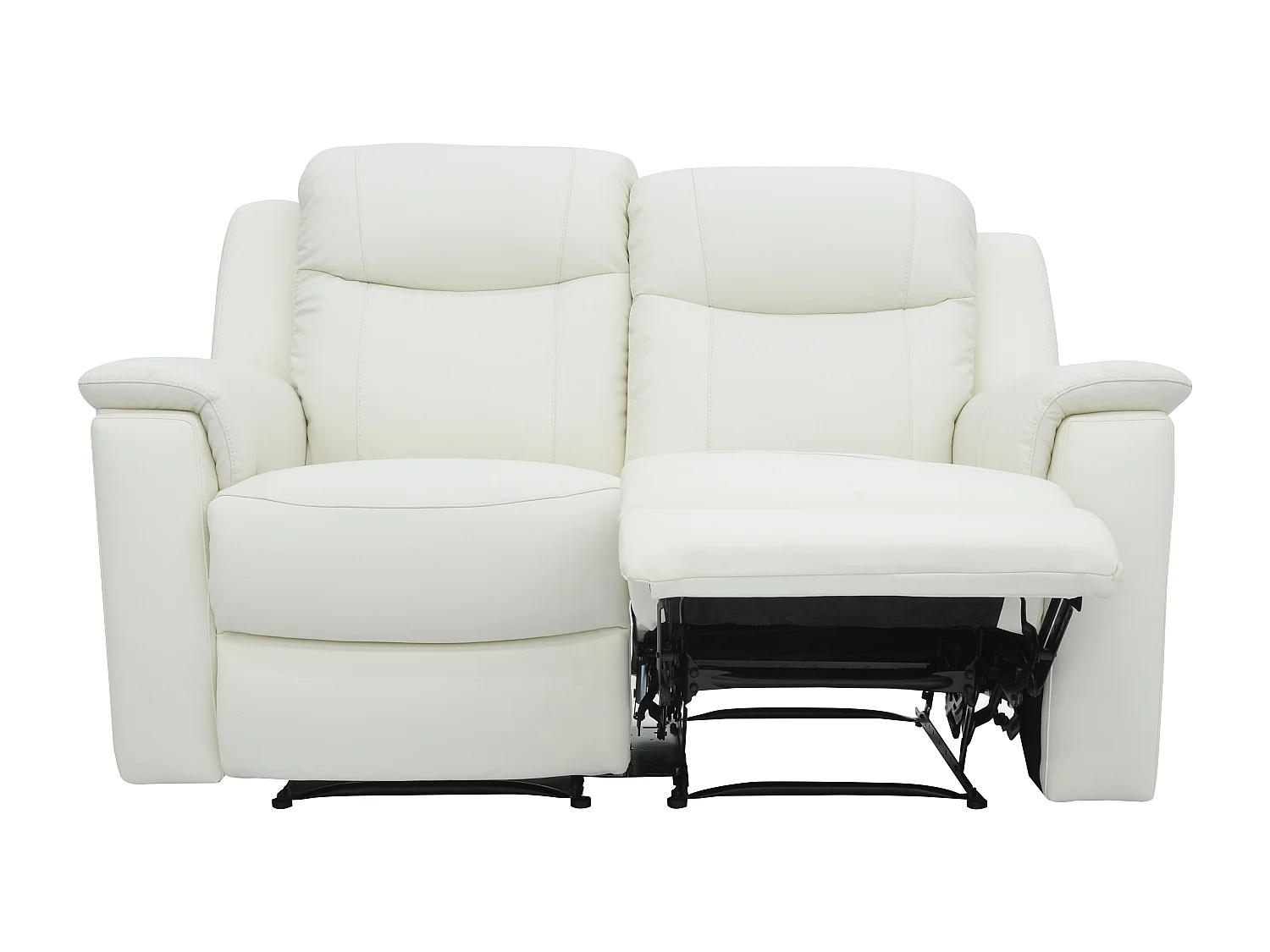 Canapés 3 places 2 places et un fauteuil relax EVASION en cuir - Blanc ivoire