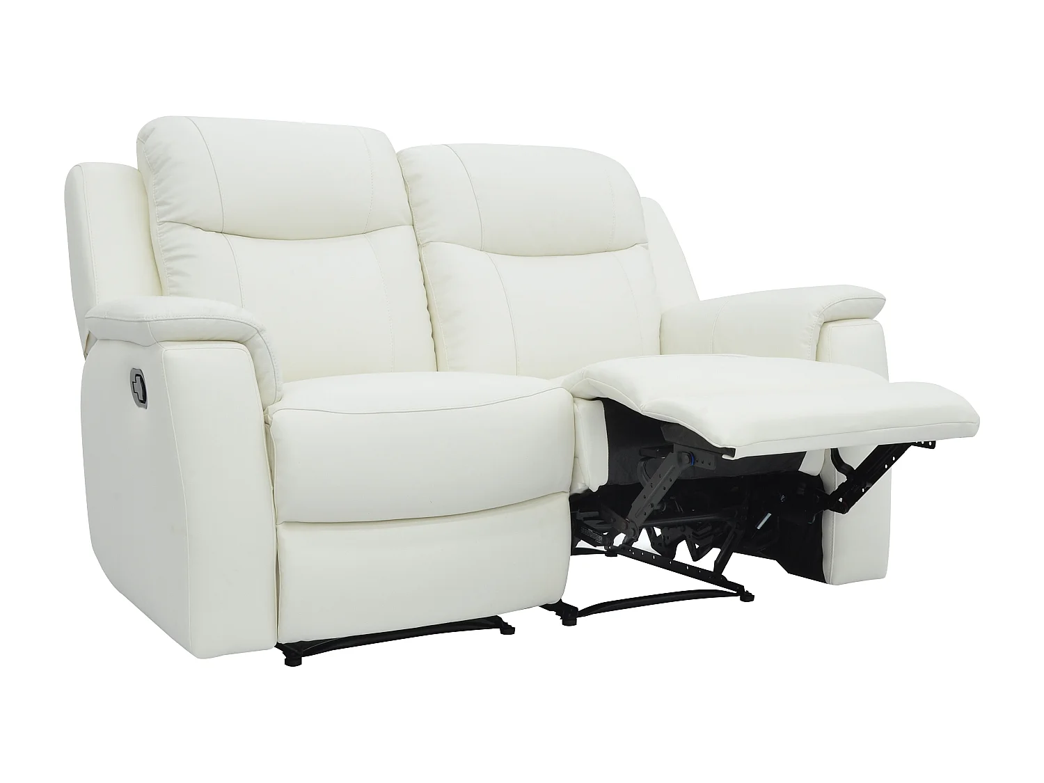 Canapés 3 places 2 places et un fauteuil relax EVASION en cuir - Blanc ivoire