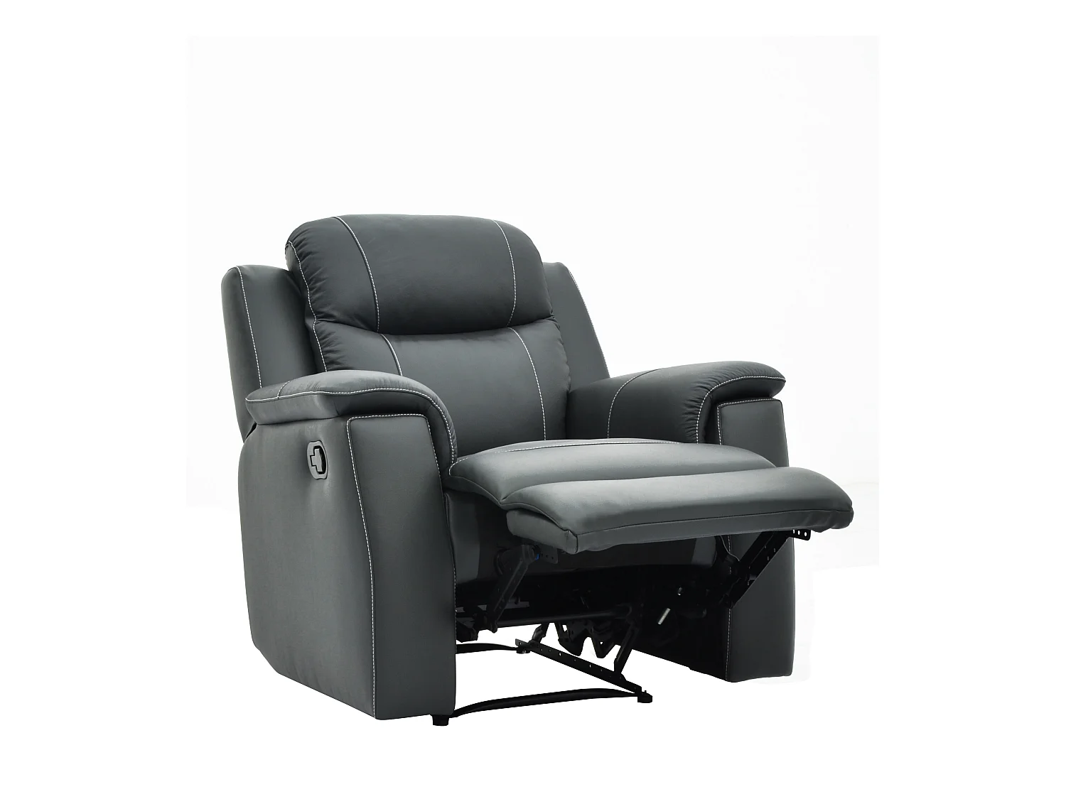 Sofá de 3+2+1 lugares relax em pele Cinza - EVASION