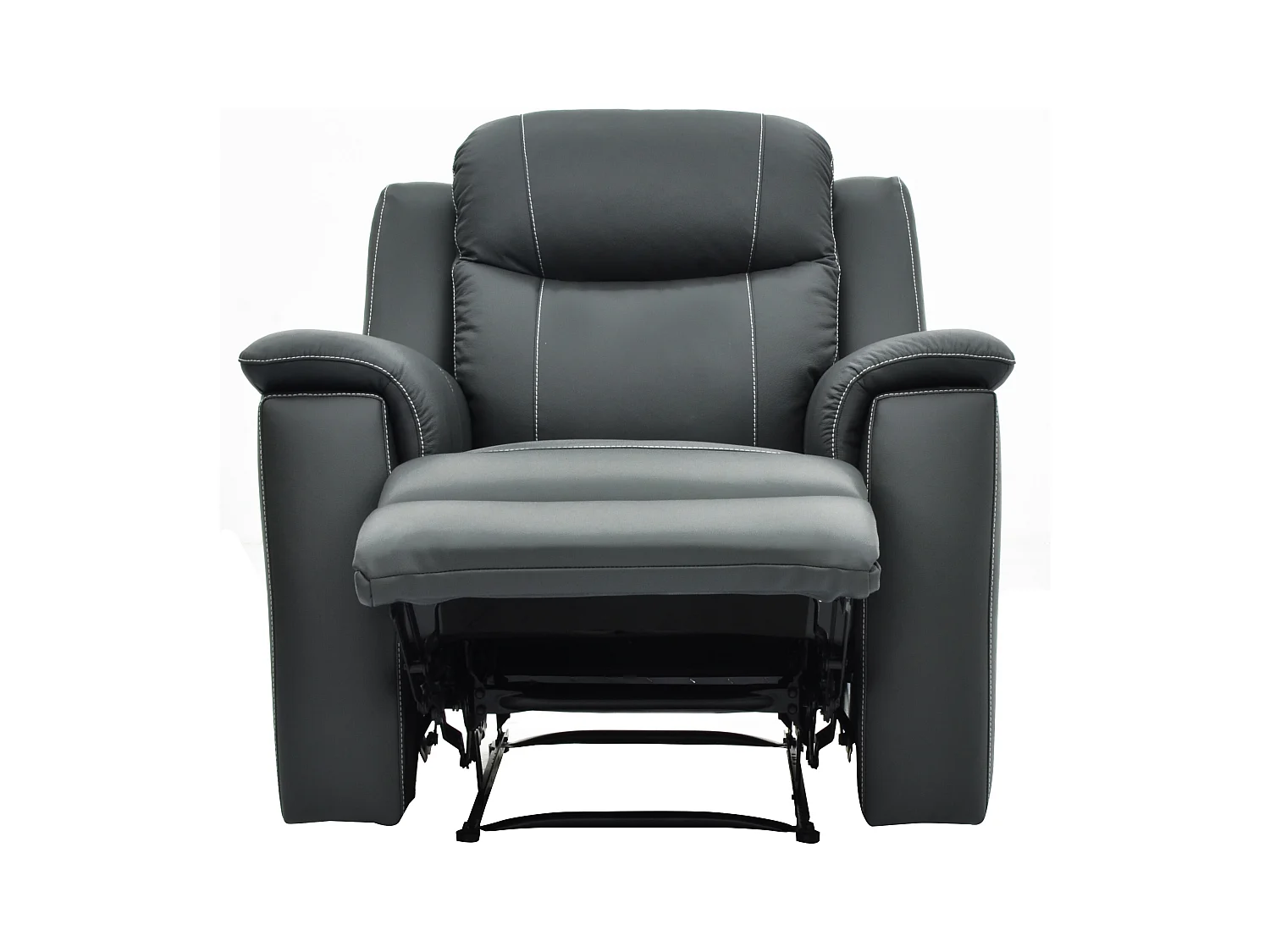 Canapés 3 places 2 places et un fauteuil relax EVASION en cuir - Gris
