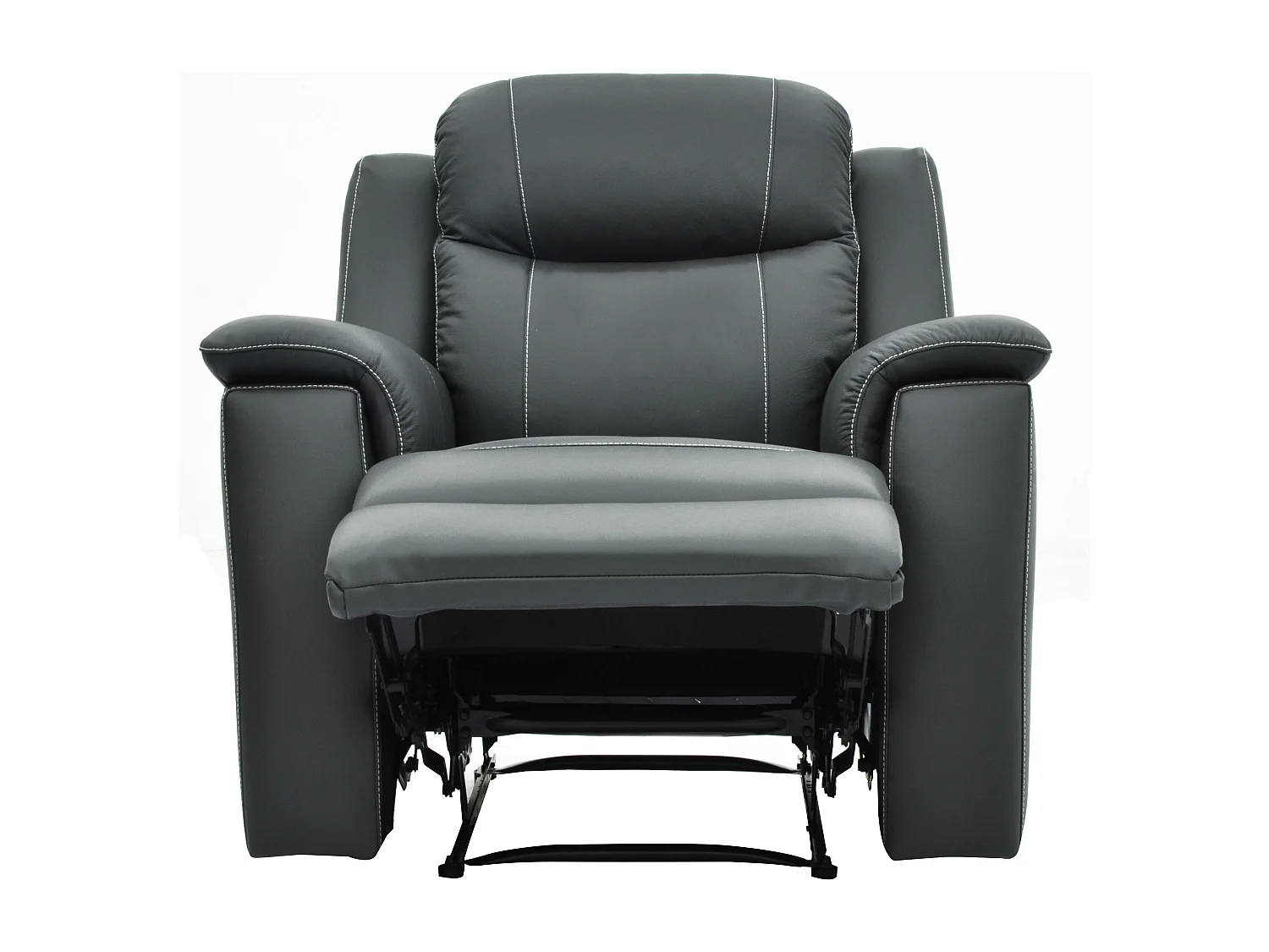 Canapés 3 places 2 places et un fauteuil relax EVASION en cuir - Gris