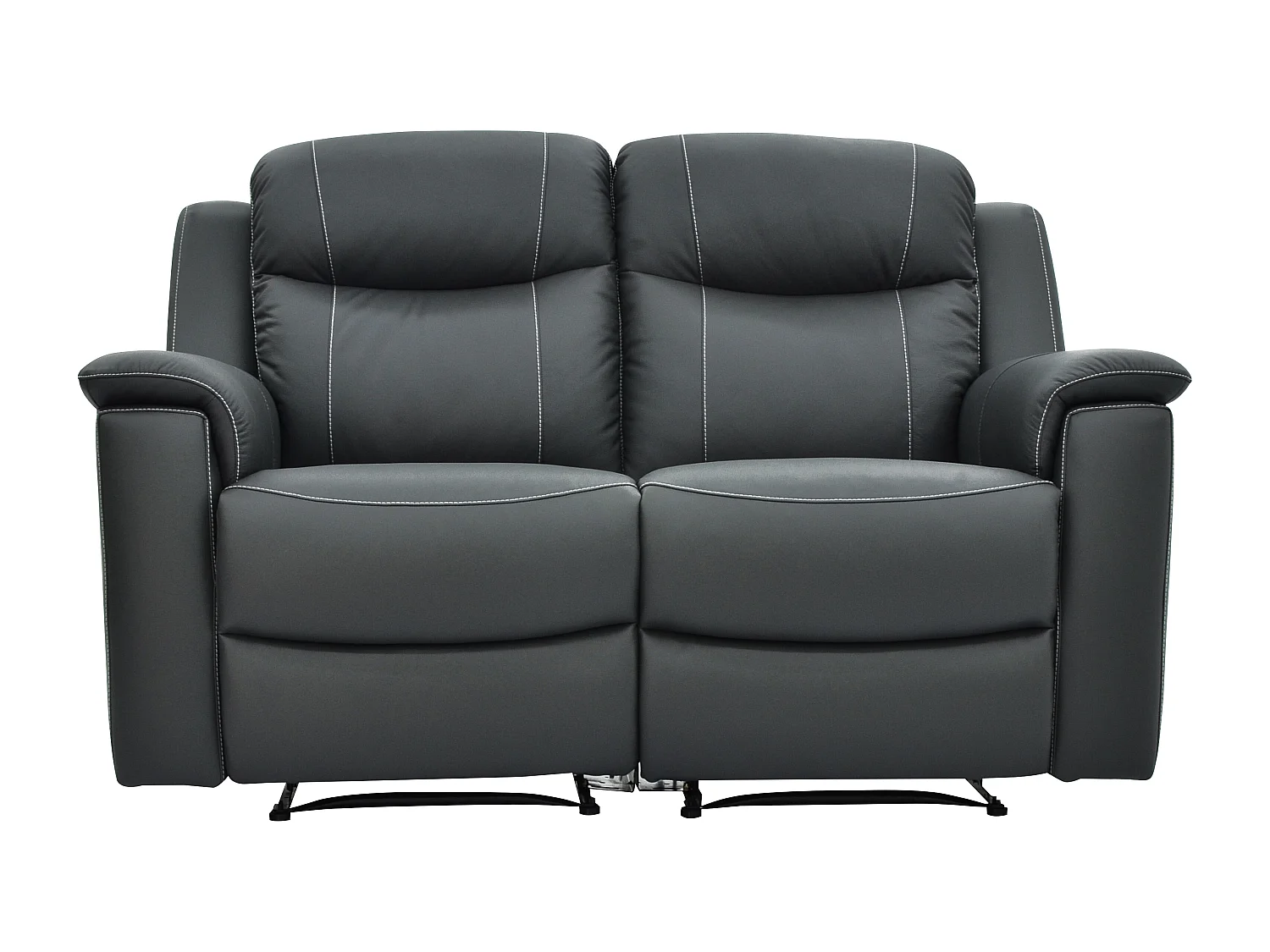 Canapés 3 places 2 places et un fauteuil relax EVASION en cuir - Gris