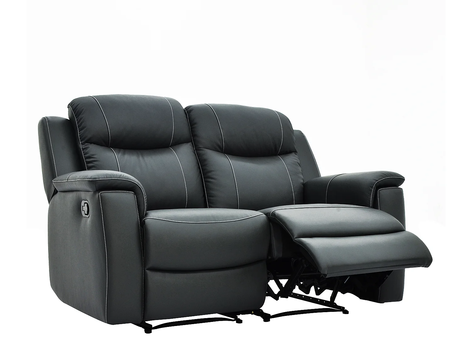 Canapés 3 places 2 places et un fauteuil relax EVASION en cuir - Gris