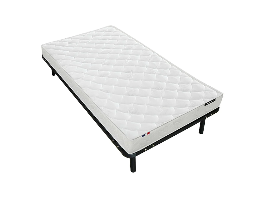 Ensemble 90 x 190 cm cadre à lattes + matelas mousse ép.15cm - ZEUS de YSMÉE