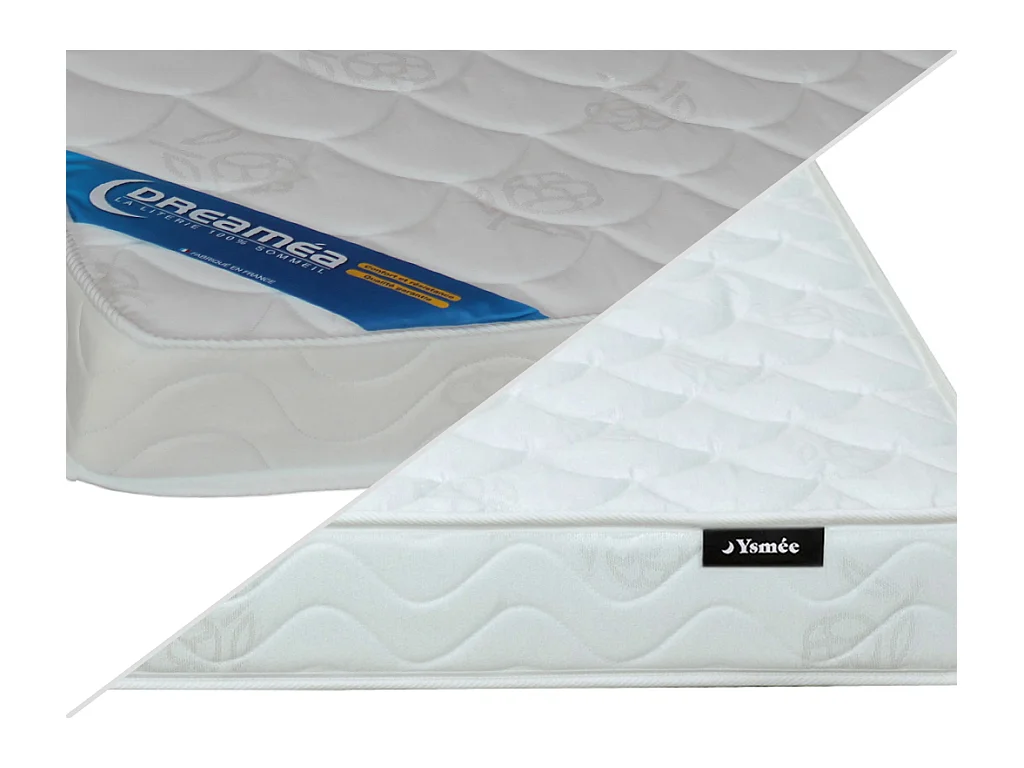 Set 140 x 190 cm sängram med ribbotten + skummadrass 15 cm tjock - ZEUS från DREAMEA