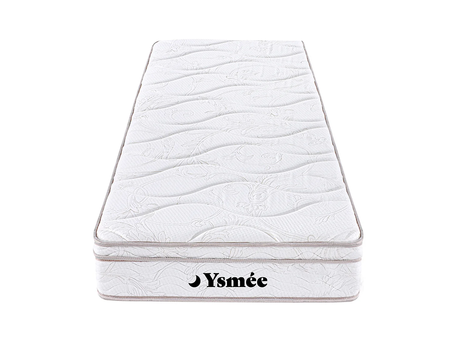 Komplet stelaż z listewkami + materac na sprężynach 3 strefy i pamięć kształtu ciała WOLKENLOS marki YSMÉE - 90 × 200 cm