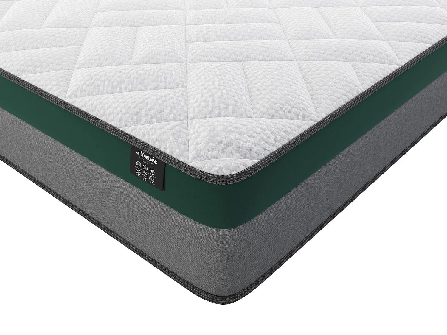 Set lattenbodem en matras met pocketveren dikte 22cm PRESTIGE van YSMÉE - 160x200