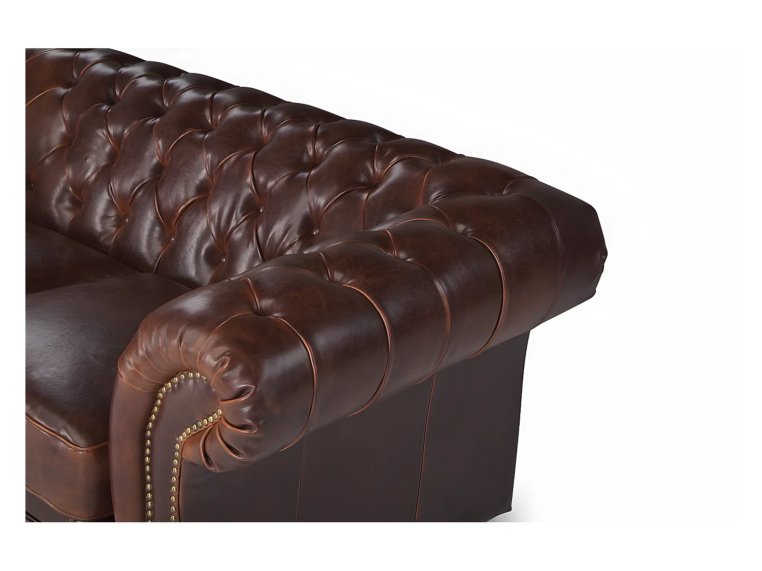 Chesterfield Garnitur 3+2 - Vintage Leder - Braun  - CLOTAIRE