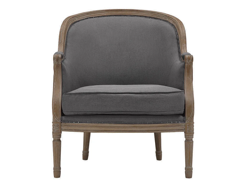 Sessel Barock - Stoff - Grau - ALIENOR