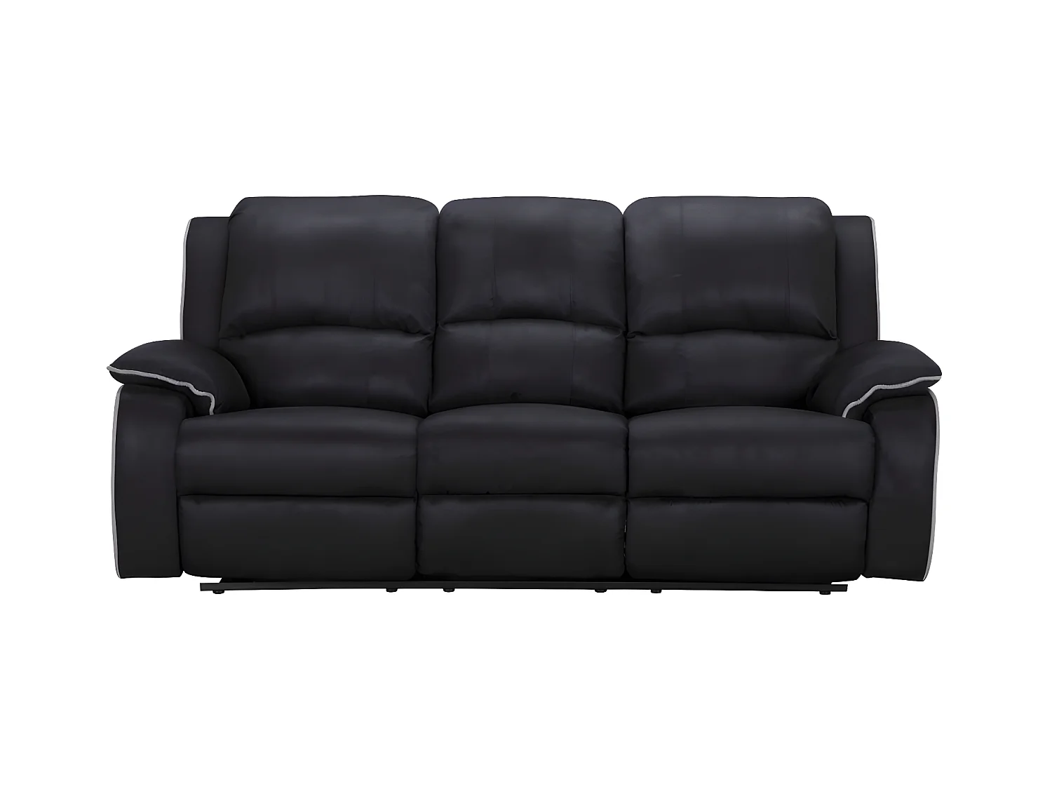 Sofá de 3 lugares relax em microfibra Preto - HERNANI