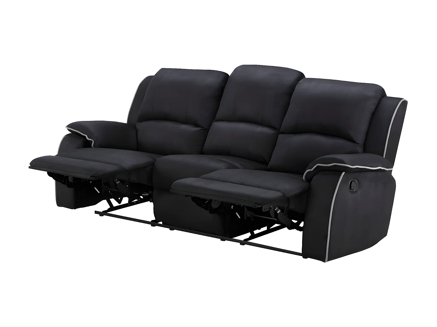 Driezits relaxbank microvezel HERNANI - zwart