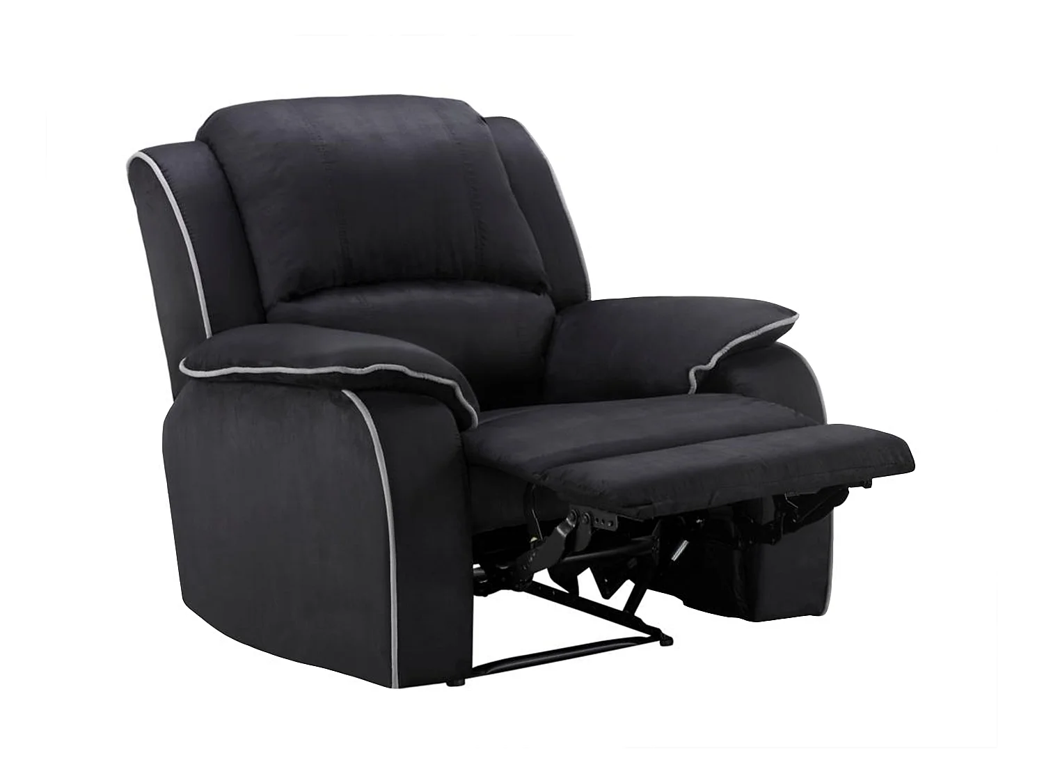 Poltrona relax in microfibra Nero - HERNANI
