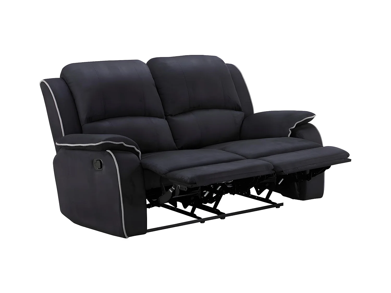 Relaxsofa 2-Sitzer - Microfaser - Schwarz - HERNANI