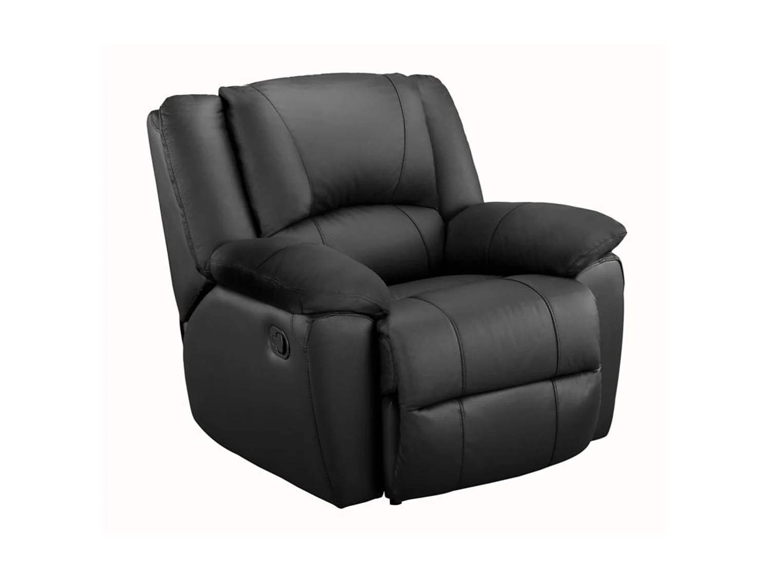 Fauteuil relax en cuir AROMA - Noir