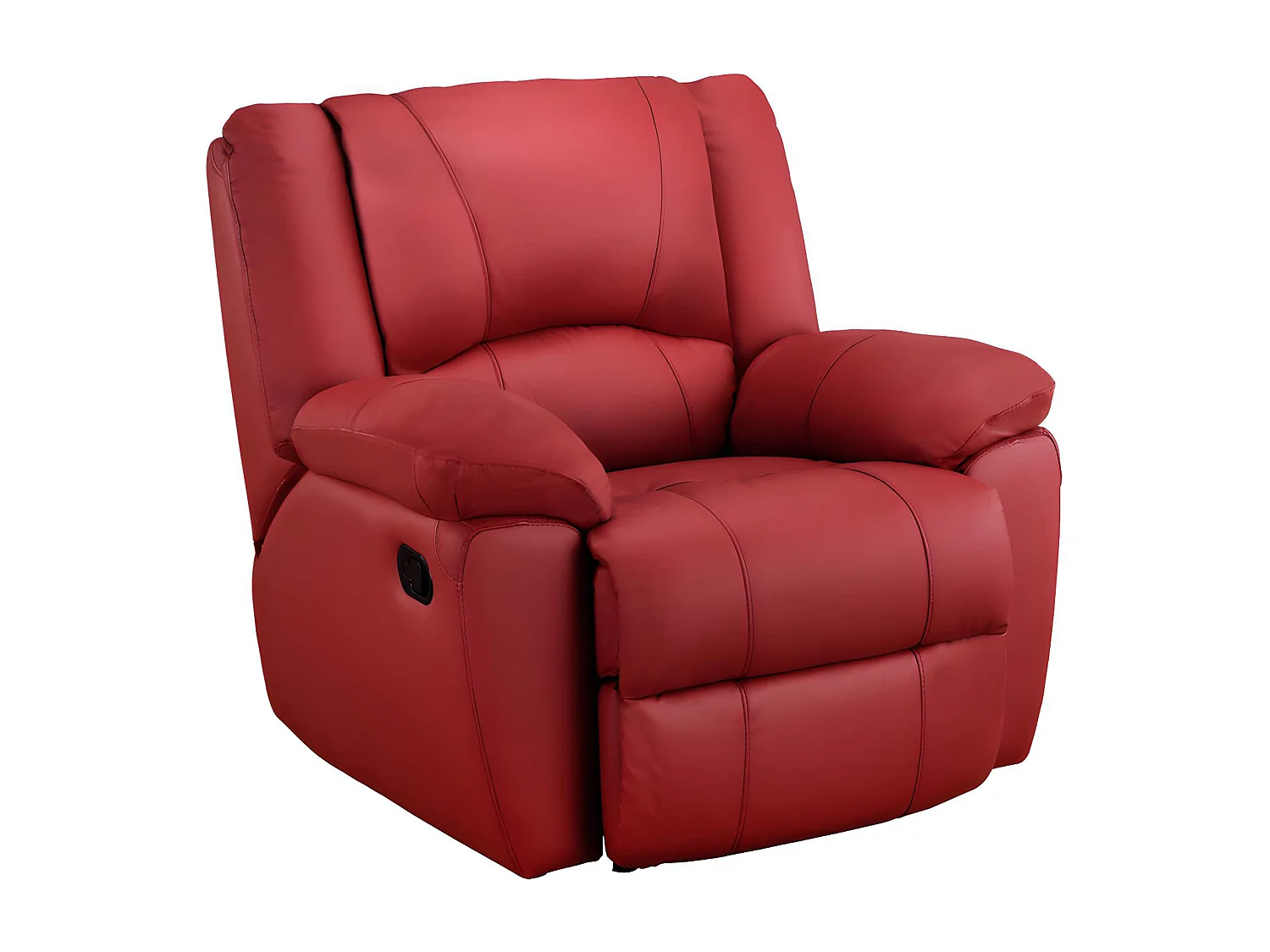 Fauteuil relax en cuir AROMA - Rouge