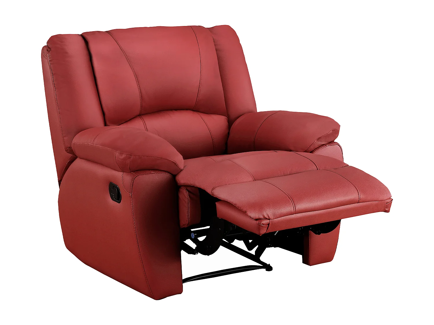 Elektrisk reclinerfåtölj röd läder AROMA