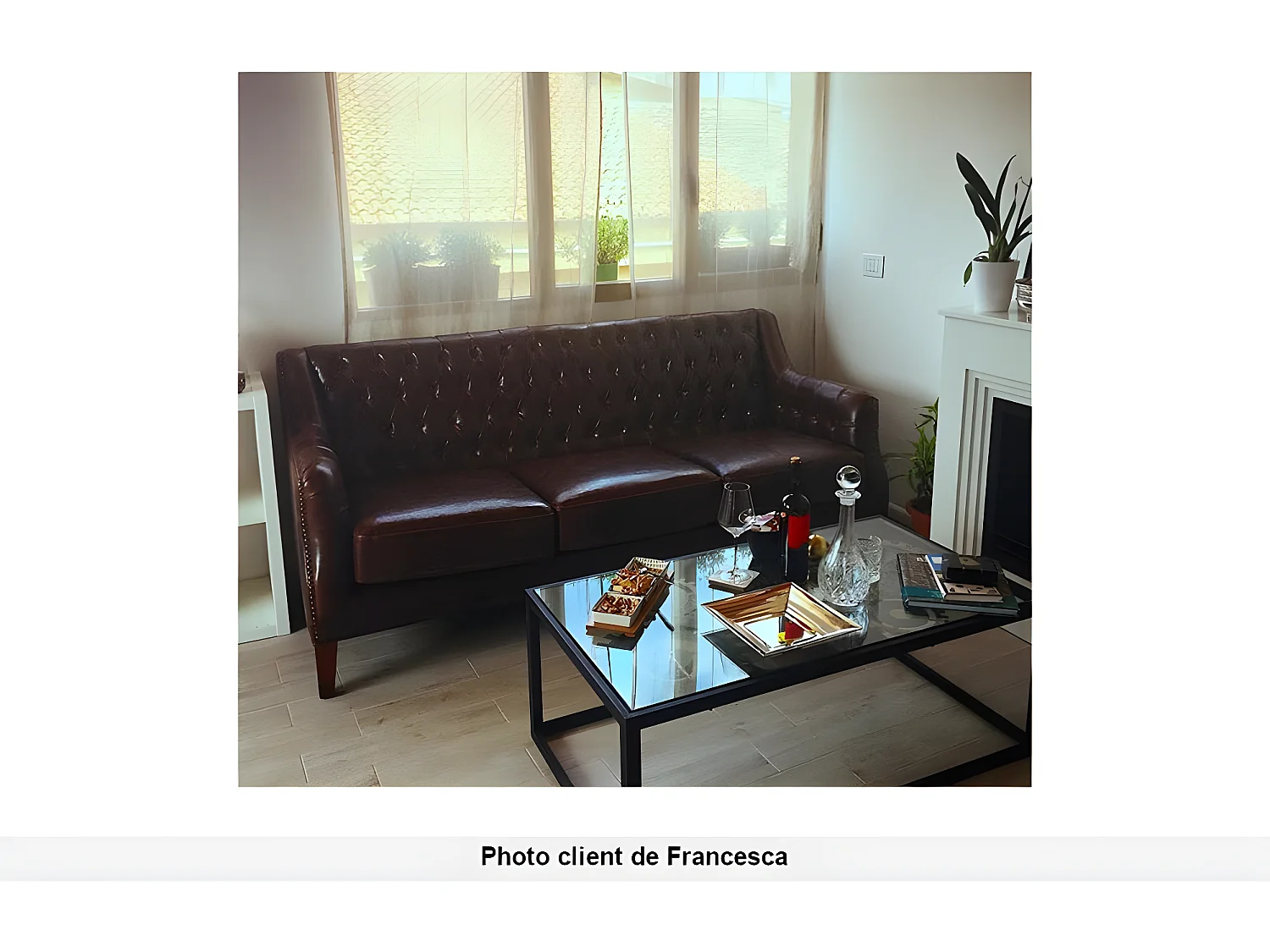 Canapé 3 places en cuir COLBERT - Marron