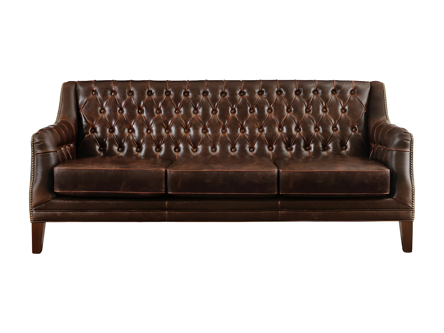 Fauteuil en cuir COLBERT - Marron