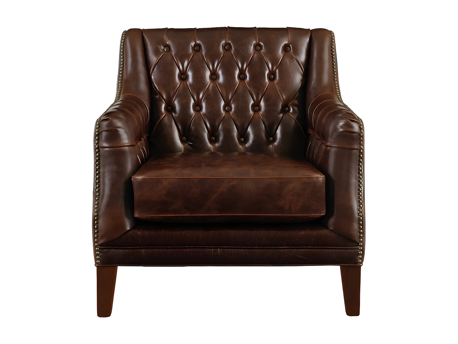 Fauteuil van leer COLBERT - Bruin