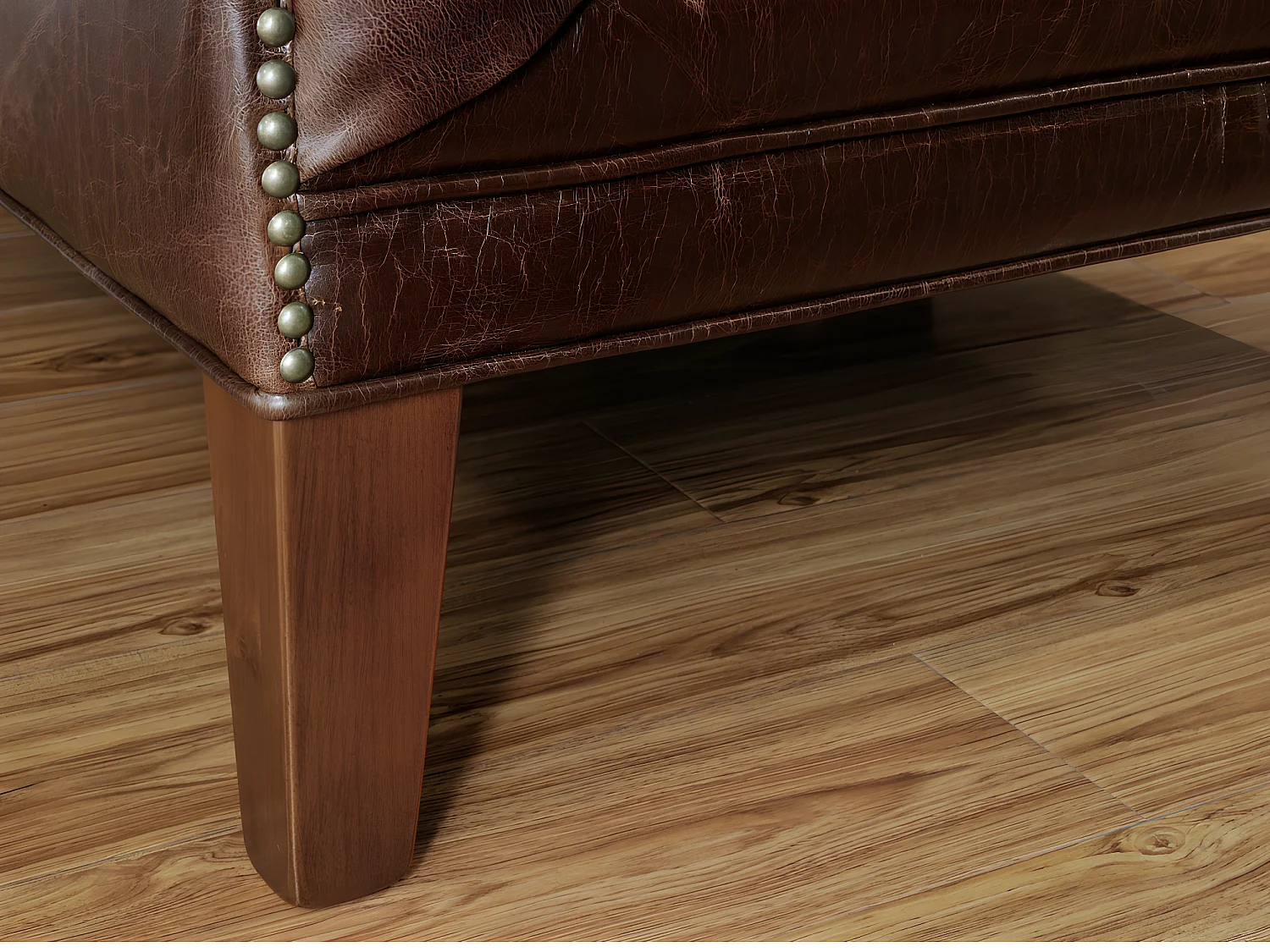 Fauteuil van leer COLBERT - Bruin