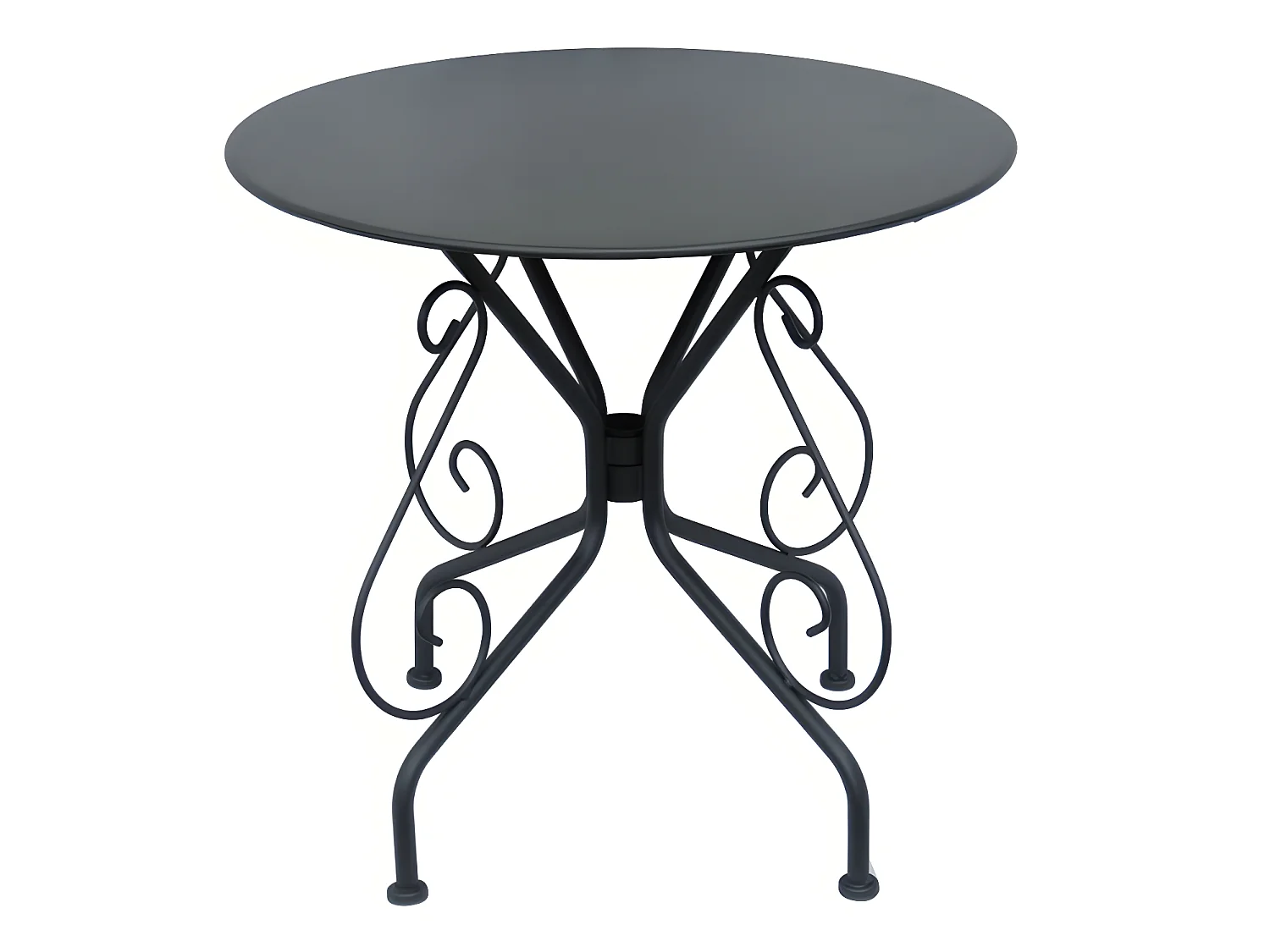 Metalen tuineetset met smeedijzer aspect : een tafel en 4 stoelen - antraciet - GUERMANTES