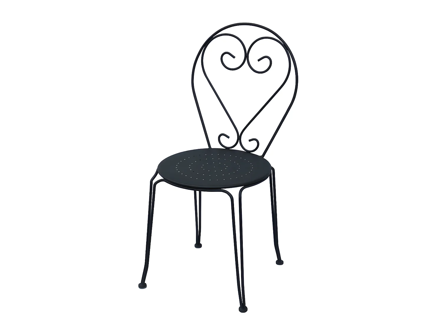 Metalen tuineetset met smeedijzer aspect : een tafel en 4 stoelen - antraciet - GUERMANTES