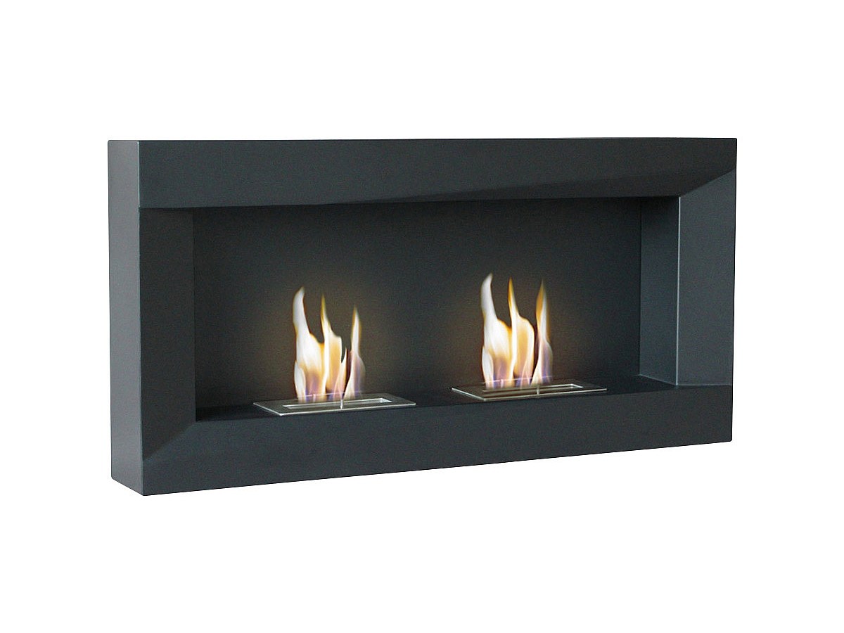 Chimenea de pared a base de bioetanol en negro ELIADE