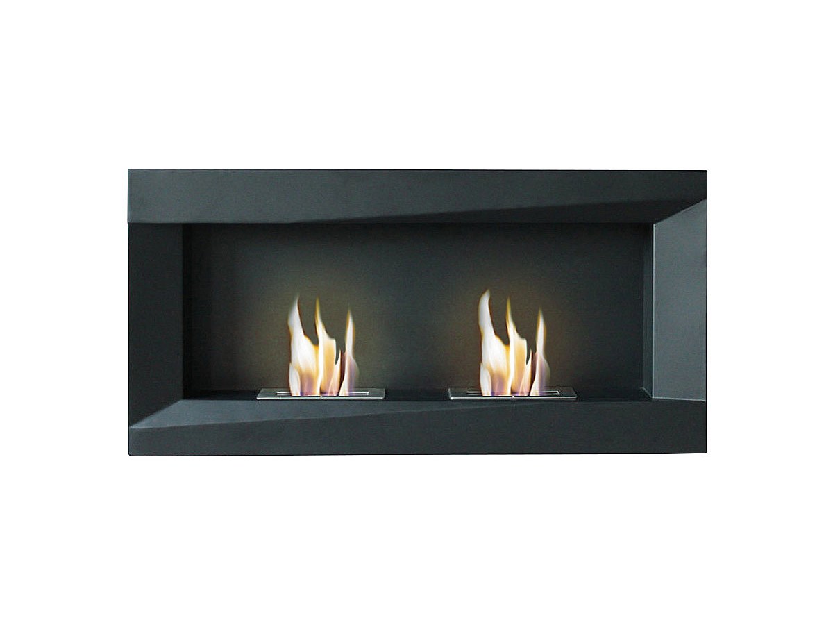 Chimenea de pared a base de bioetanol en negro ELIADE